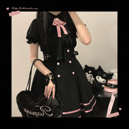 Jirai Kei Skirt Sweet Solid Color Strap Skirt 29540:487162