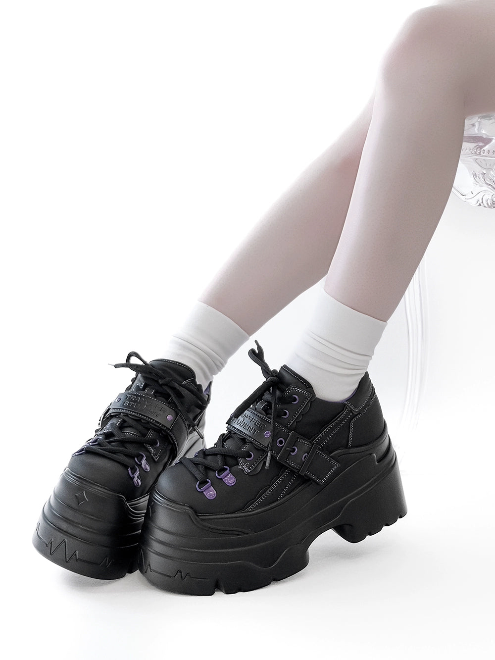 Y2K Platform Shoes, Contrast Color Design 43684:783083