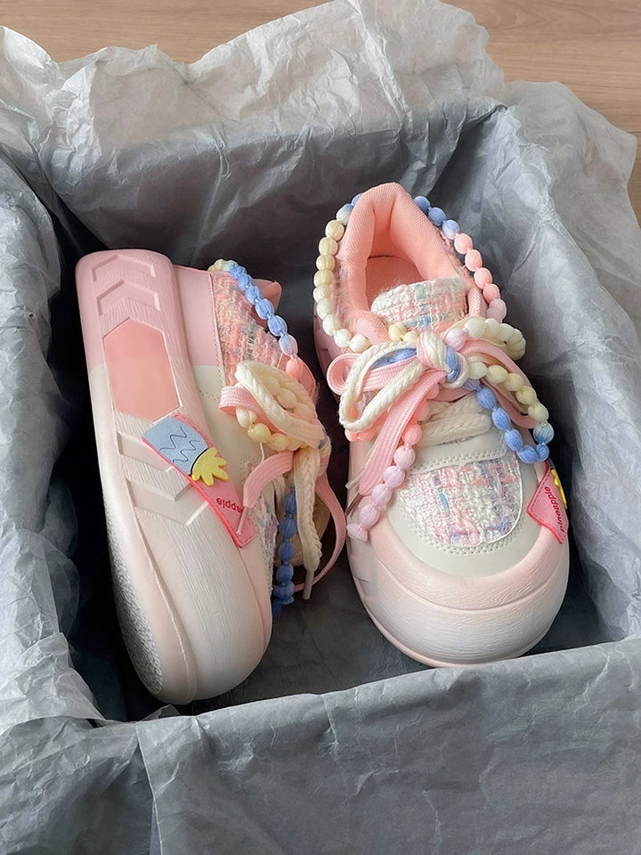 Kawaii Pink Blue Purple Shoes Pastel Platform Sneakers 31750:372516 31750:372516