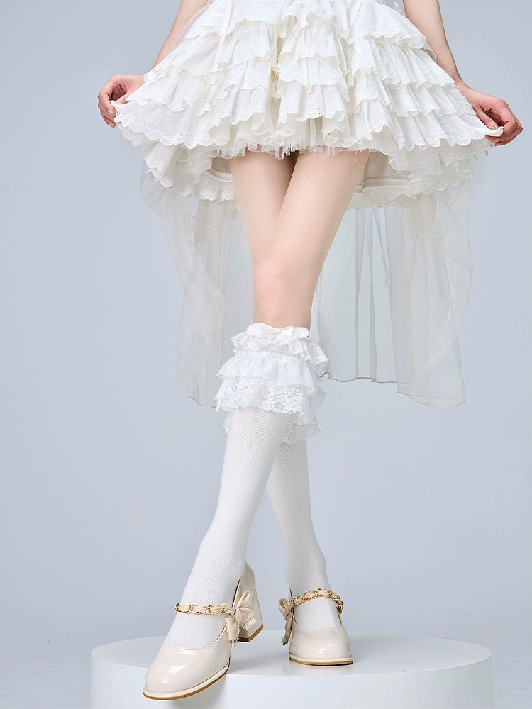 Lolita Calf Socks With Bows Jirai Kei Sock Covers 36532:536008