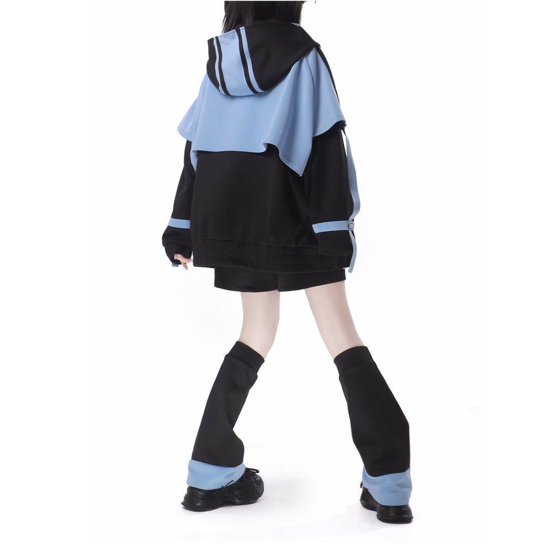 Tenshi Kaiwai Outfit Sets Sportswear Coat Blue Black Jacket 34496:465566