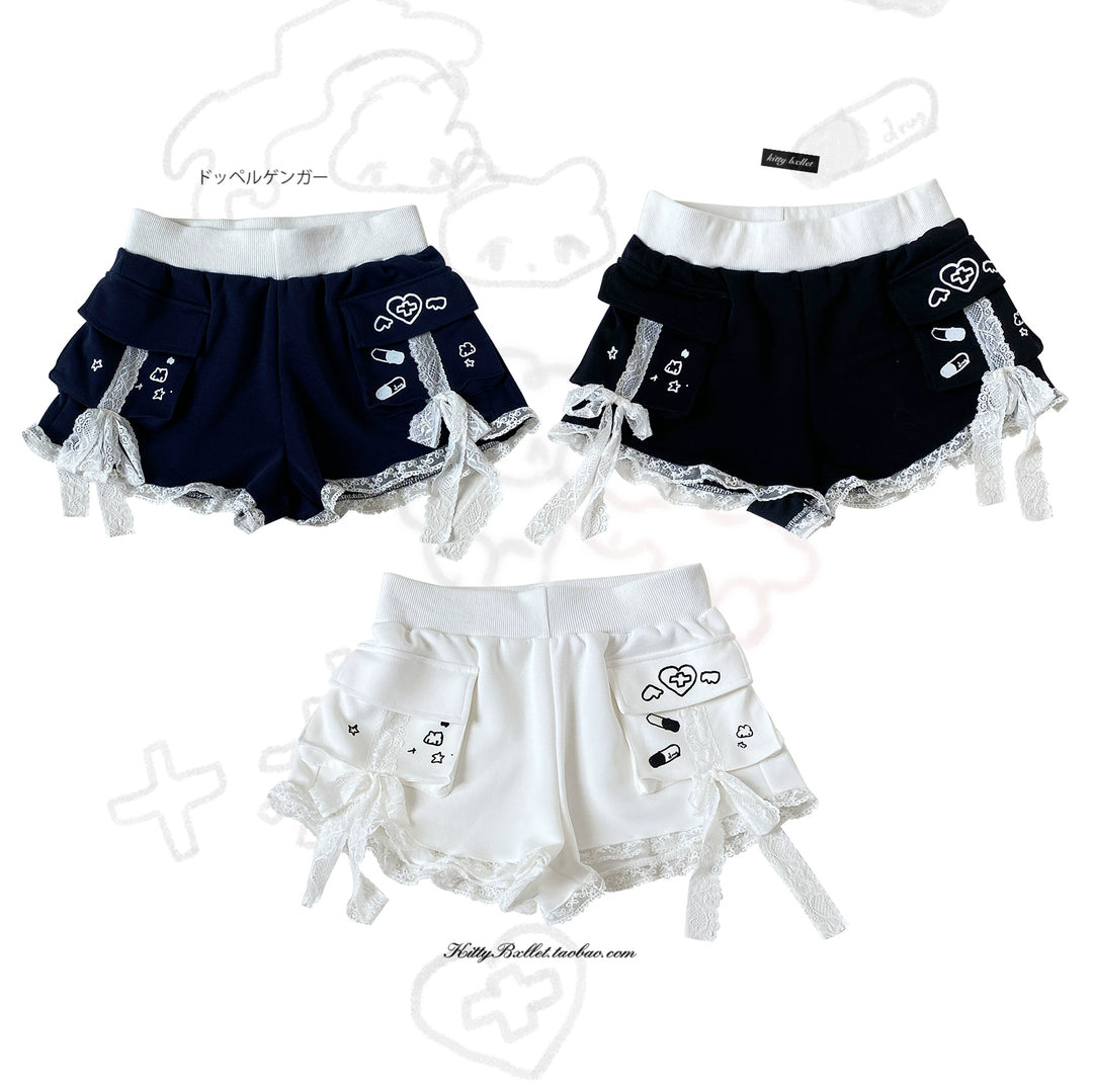 Jirai Kei Shorts Sports Shorts Lace Pants 40904:679966