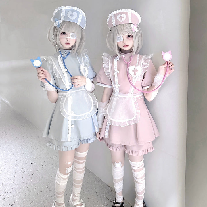 Tenshi Kaiwai Dress Set Nurse Medical Series Outfit Sets 37460:559906