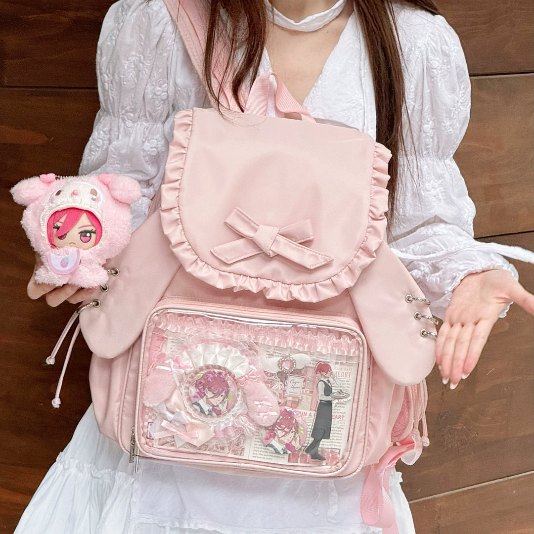 Kawaii Itabag Dual-Shoulder Backpack Bunny Ear Bag 40110:670270