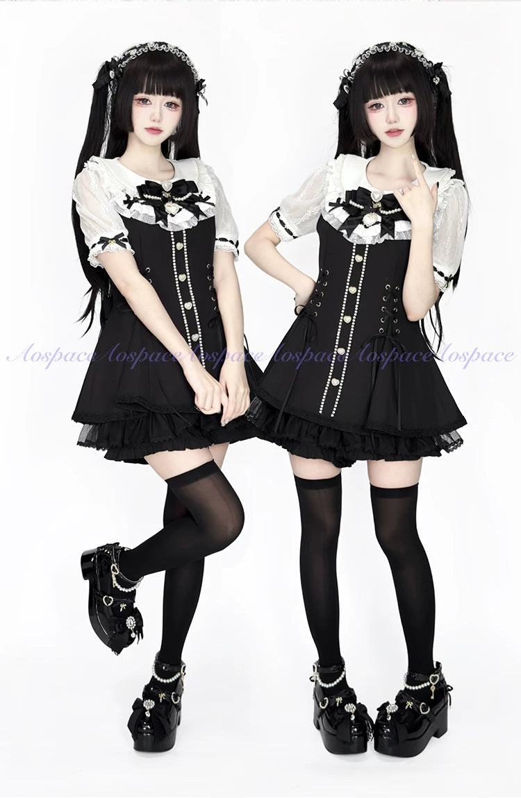 Jirai Kei Platform Shoes, Detachable Pearl-Like Chain 44929:828500