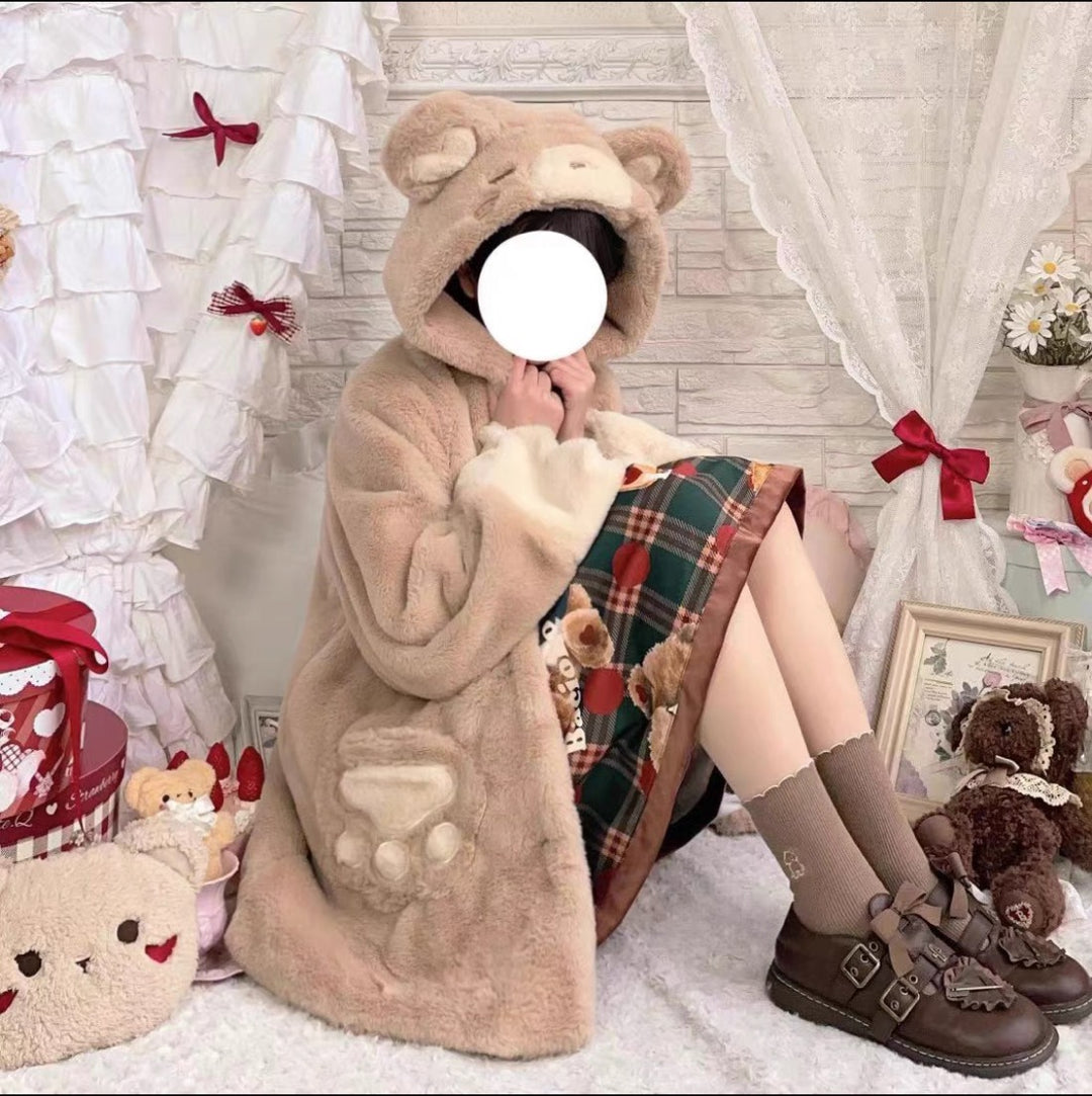 Lolita Plush Coat Bear Thick Cute Coat For Winter (2XL L M S XL) 32624:493366 (2XL L M S XL) 32624:493366