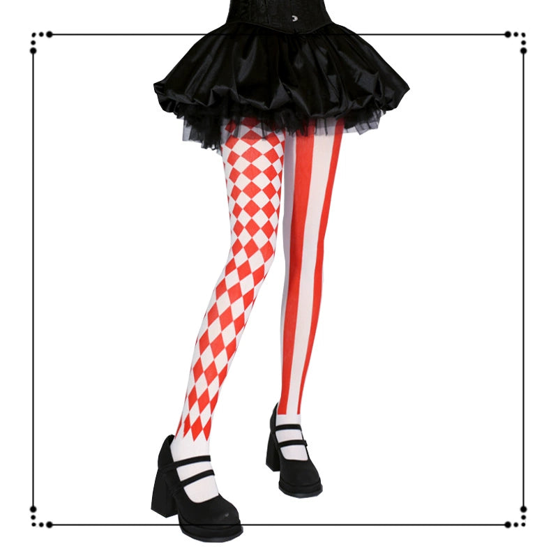 Halloween Style Striped & Checkered Pantyhose 44086:795585
