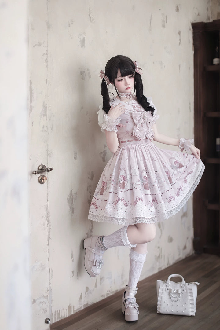 Ryousangata Dress Set, Bunny and Strawberry Dessert Prints 44783:836668