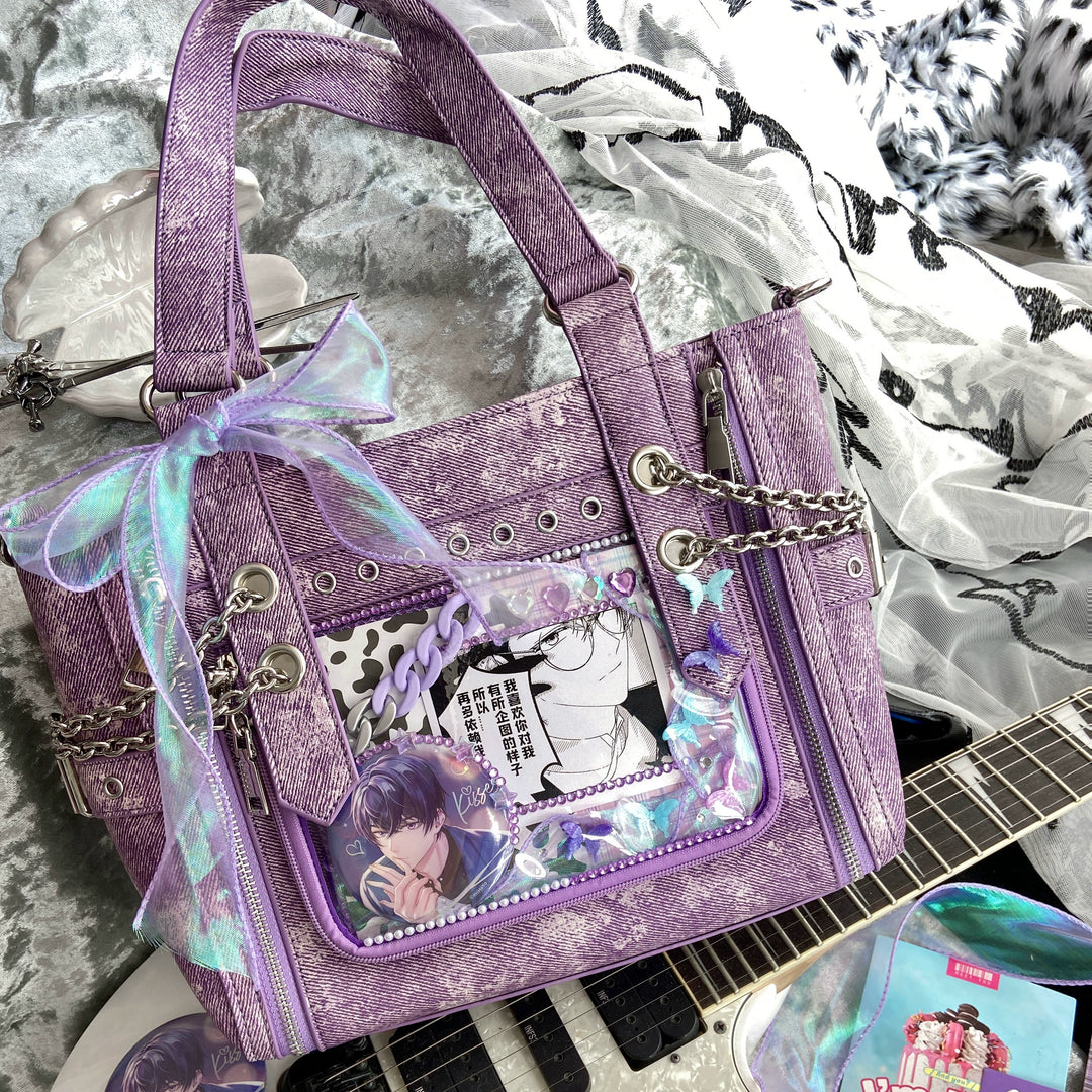 Kawaii Aesthetic Ita Bag Spicy Girl Chain Denim Crossbody Bag 33782:446546 33782:446546