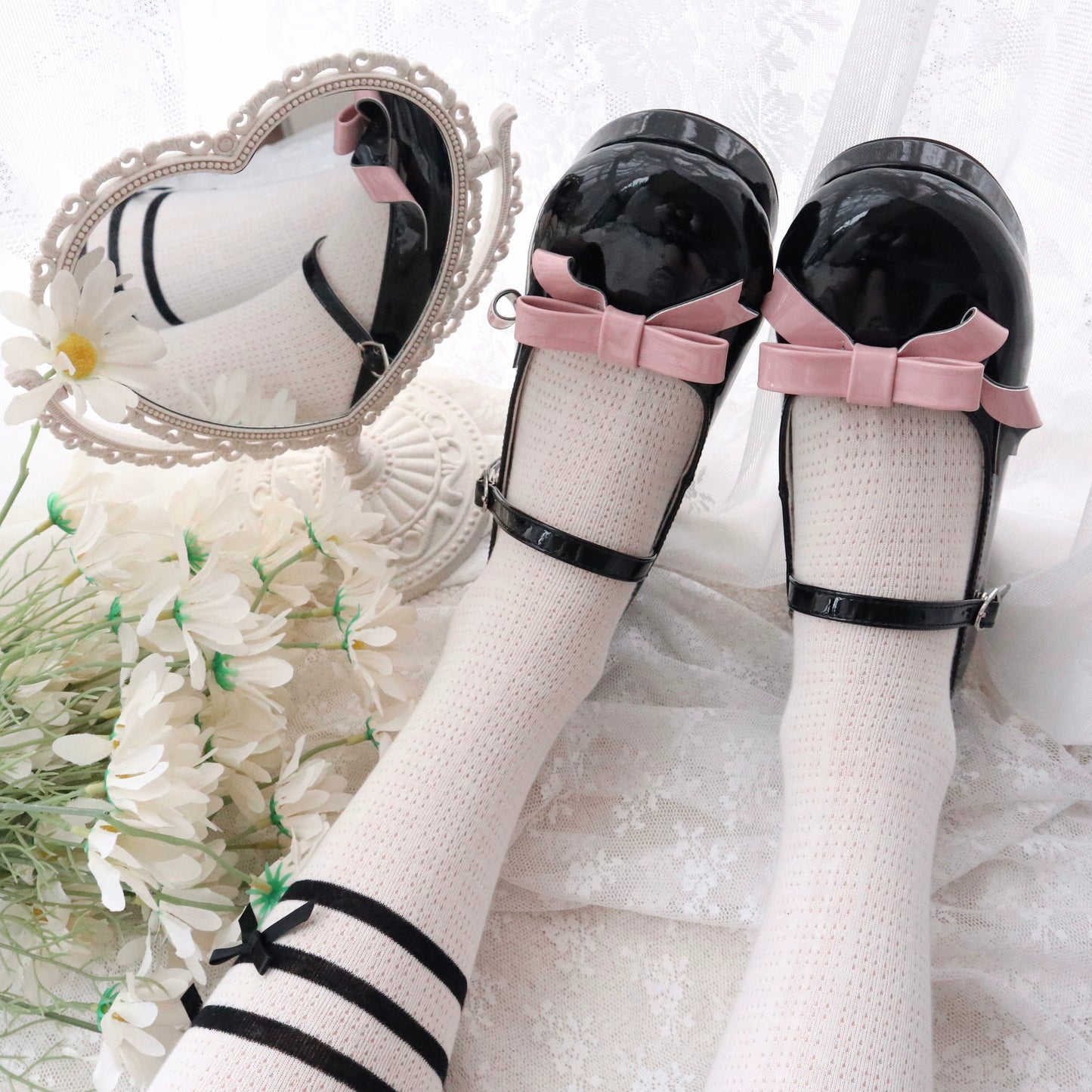 Lolita Shoes High Heels With Bowknot Shallow Mouth Shoes 37026:556922