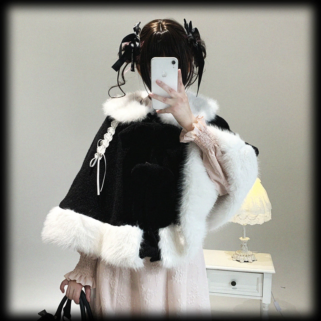 Sweet Bunny Ear Winter Cape, Polar Fleece Lining 44474:809701