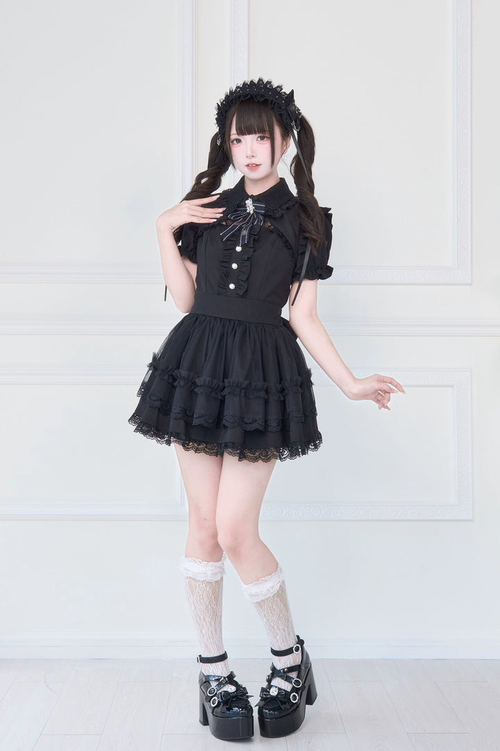 Jirai Kei Dress, Detachable Princess Sleeves, Safety Shorts 43608:780676