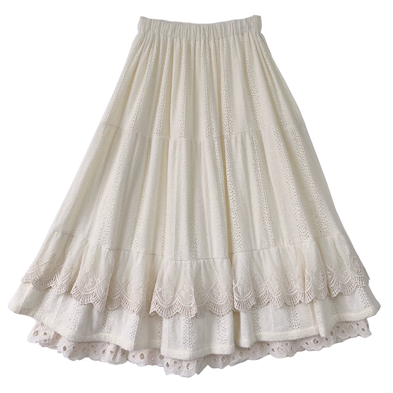 Mori Kei Retro Sweet Beige Blouse Skirt (L M) 22556:330802 (L M S) 22556:330802