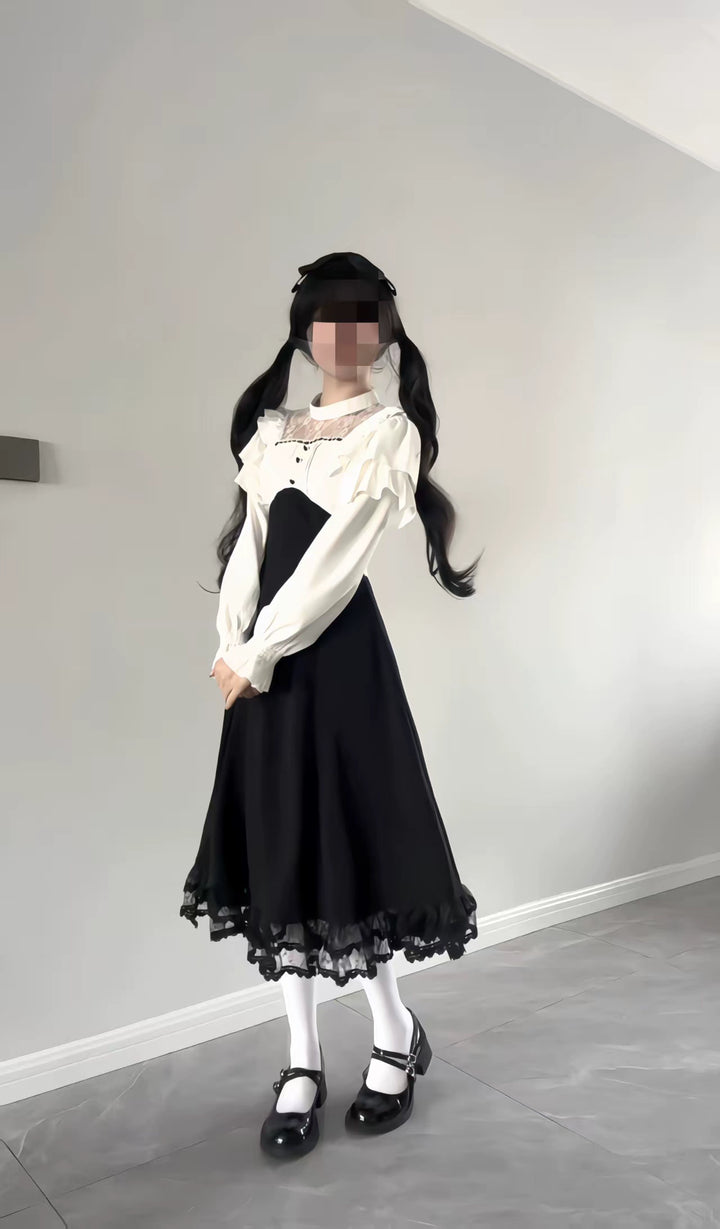 Elegant Daily A-Line Dress, Ruffled Shoulder 44174:800525