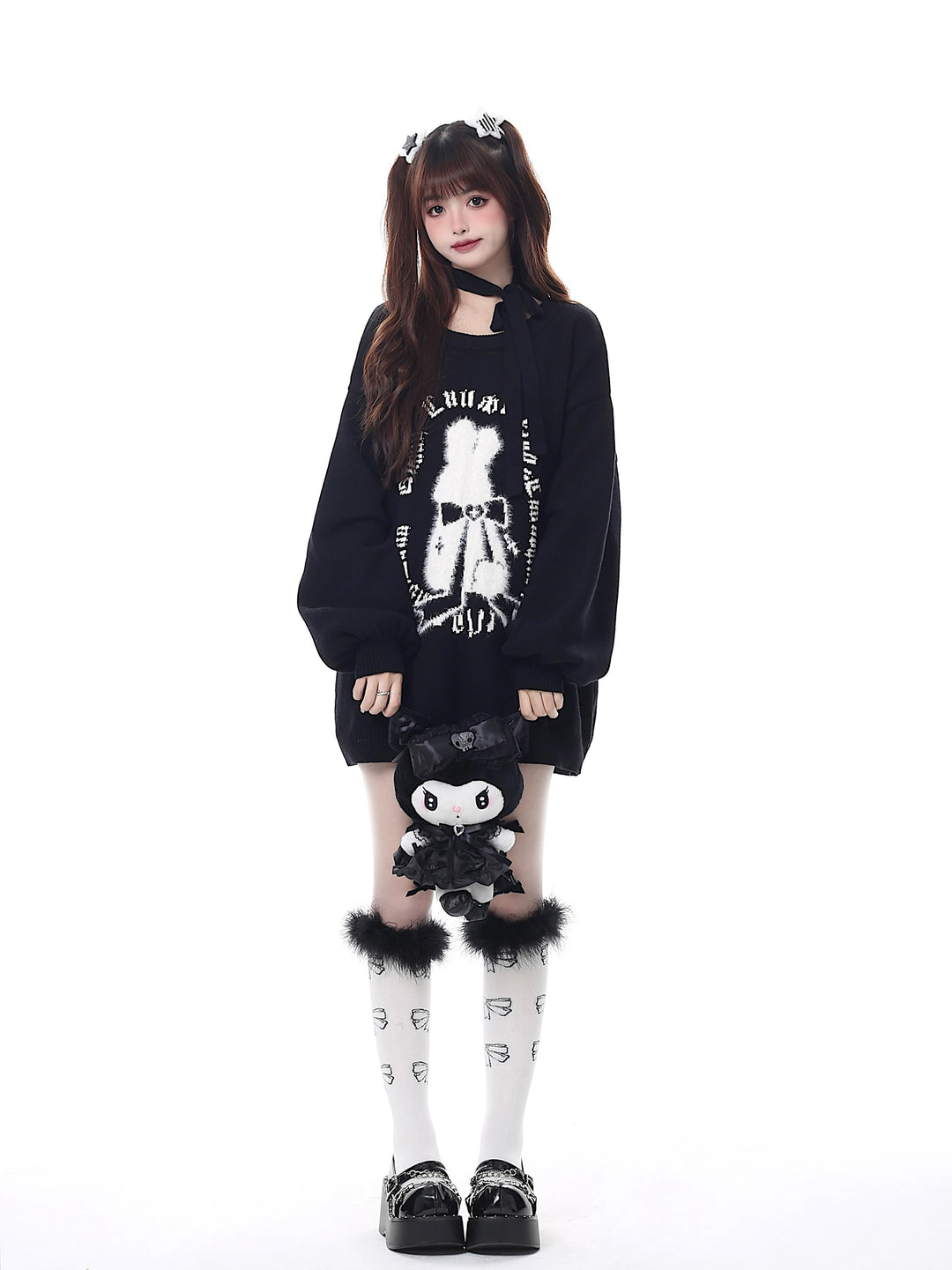 Kawaii Sweater Christmas Pullover Lantern Sleeve Sweater 39552:632974