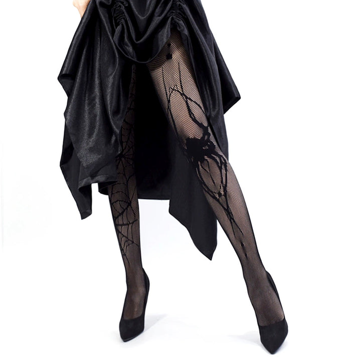 Gothic Fishnet Tights, Spiderweb and Spider Design 44087:794815