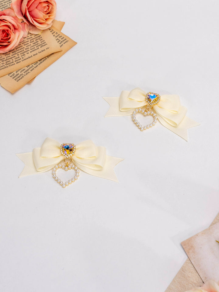 Jirai Kei Lolita Strawberry Princess Bow Hair Clips 21592:310942 21592:310942