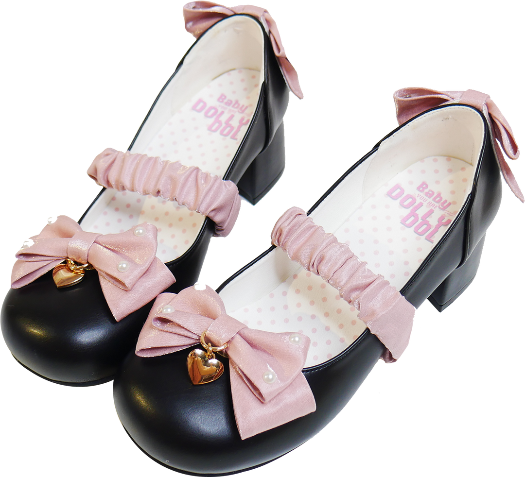 Kawaii Fashion Pink Bow Tie Shoe Clips Elastic Straps 21896:331870