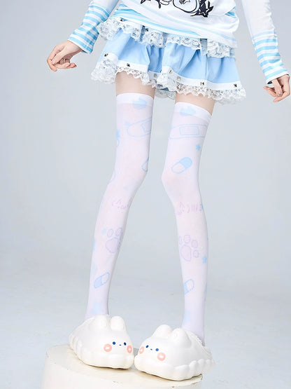 Jirai Kei Socks Over-the-Knee Socks Velvet High Tube Socks 36524:535702