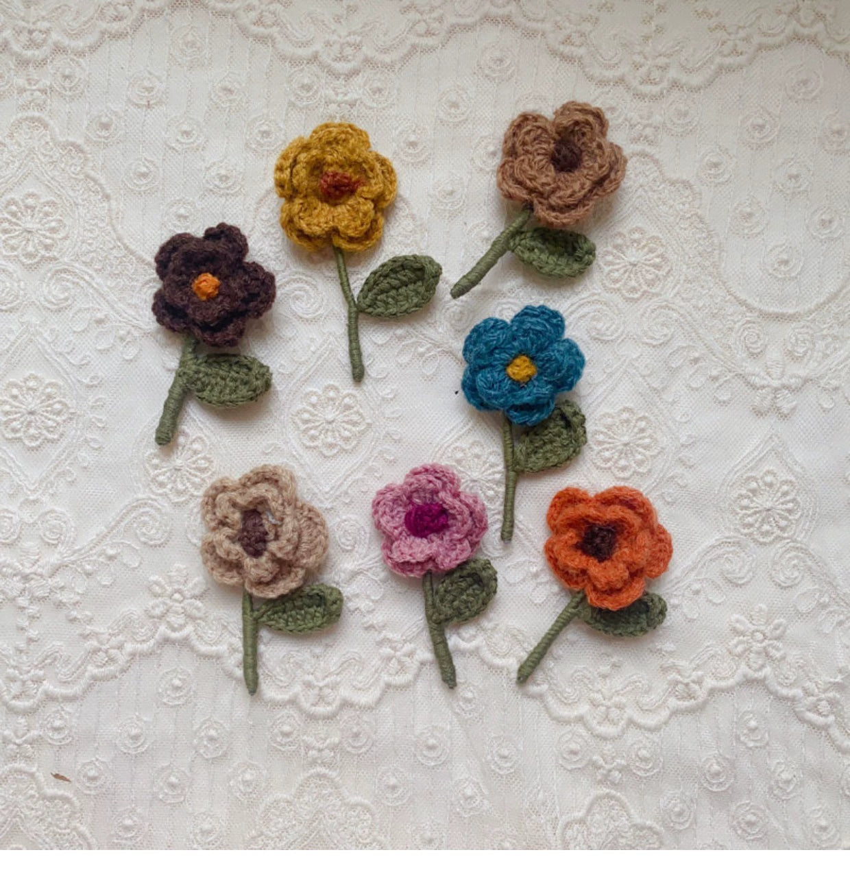 Mori Kei Brooch Handmade 3D Knitted Floral Brooch Pin 36436:522086