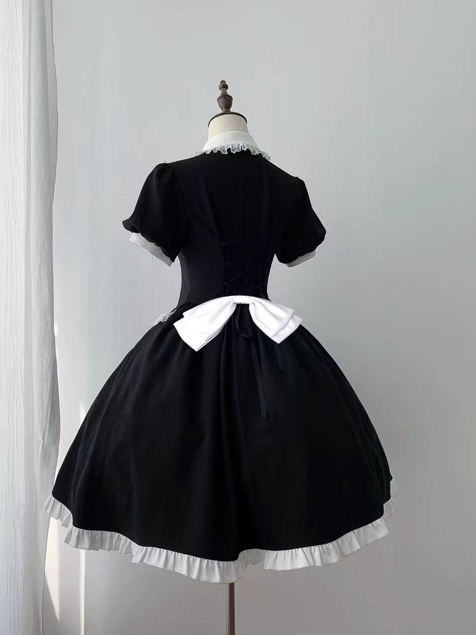 Gothic Lolita Button Closure OP Dress, Detachable Apron (L M S) 44947:832420