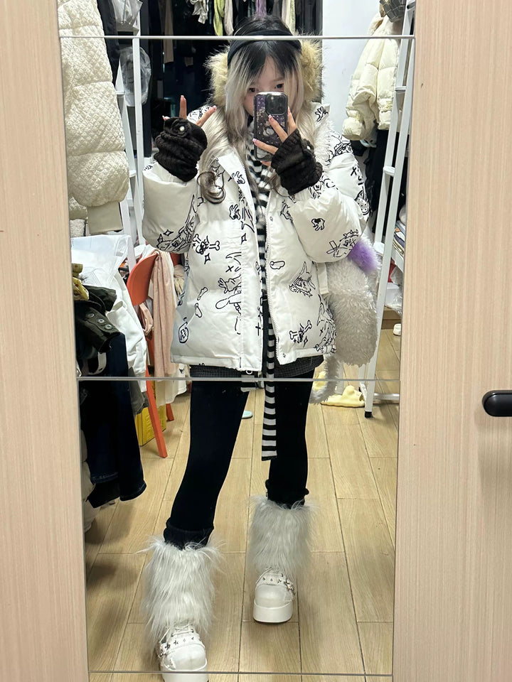 Subculture Winter Coat Kawaii Stand Collar Thick Coat 40666:672424