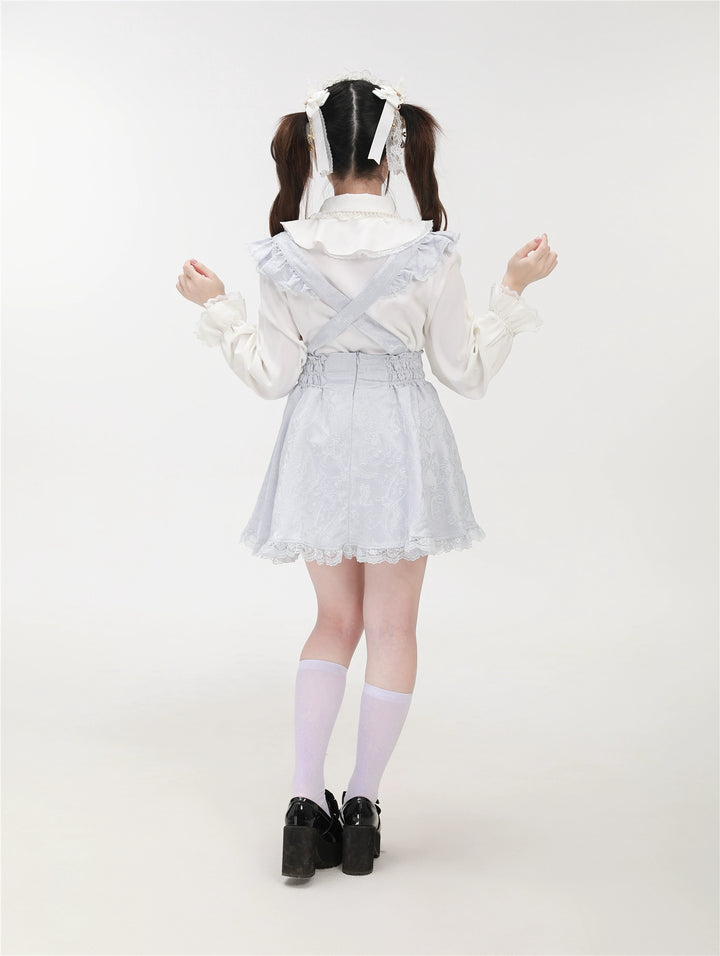 Patterned Ryousangata Suspender Skirt with Hidden Pockets 42892:757582