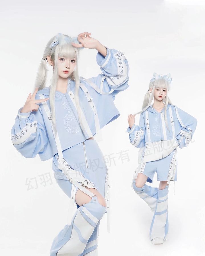 Tenshi Kaiwai Techwear Jacket and Shorts Set 44426:810704