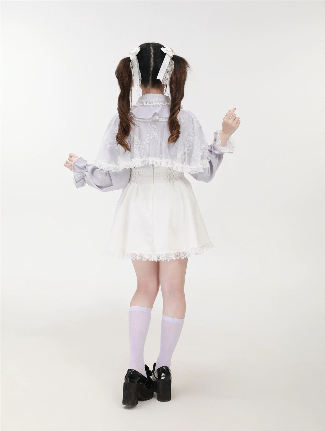 Patterned Ryousangata Suspender Skirt with Hidden Pockets 42892:757585