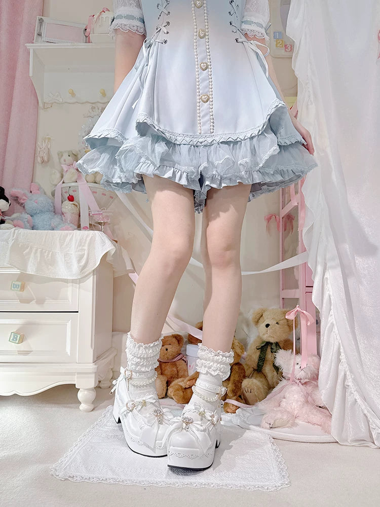 Jirai Kei Platform Shoes, Detachable Pearl-Like Chain 44929:828511