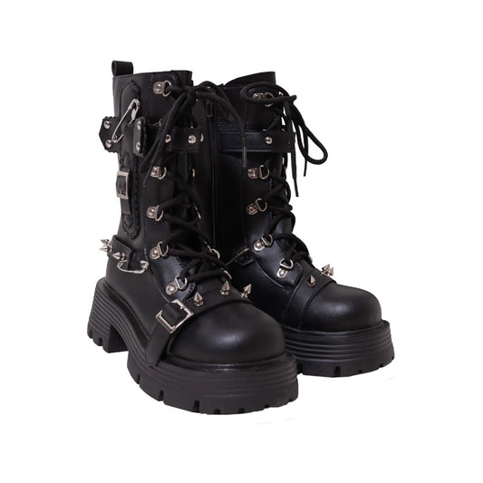 Lolita Black White Shoes Cool Platform Martin Boots 32078:395818