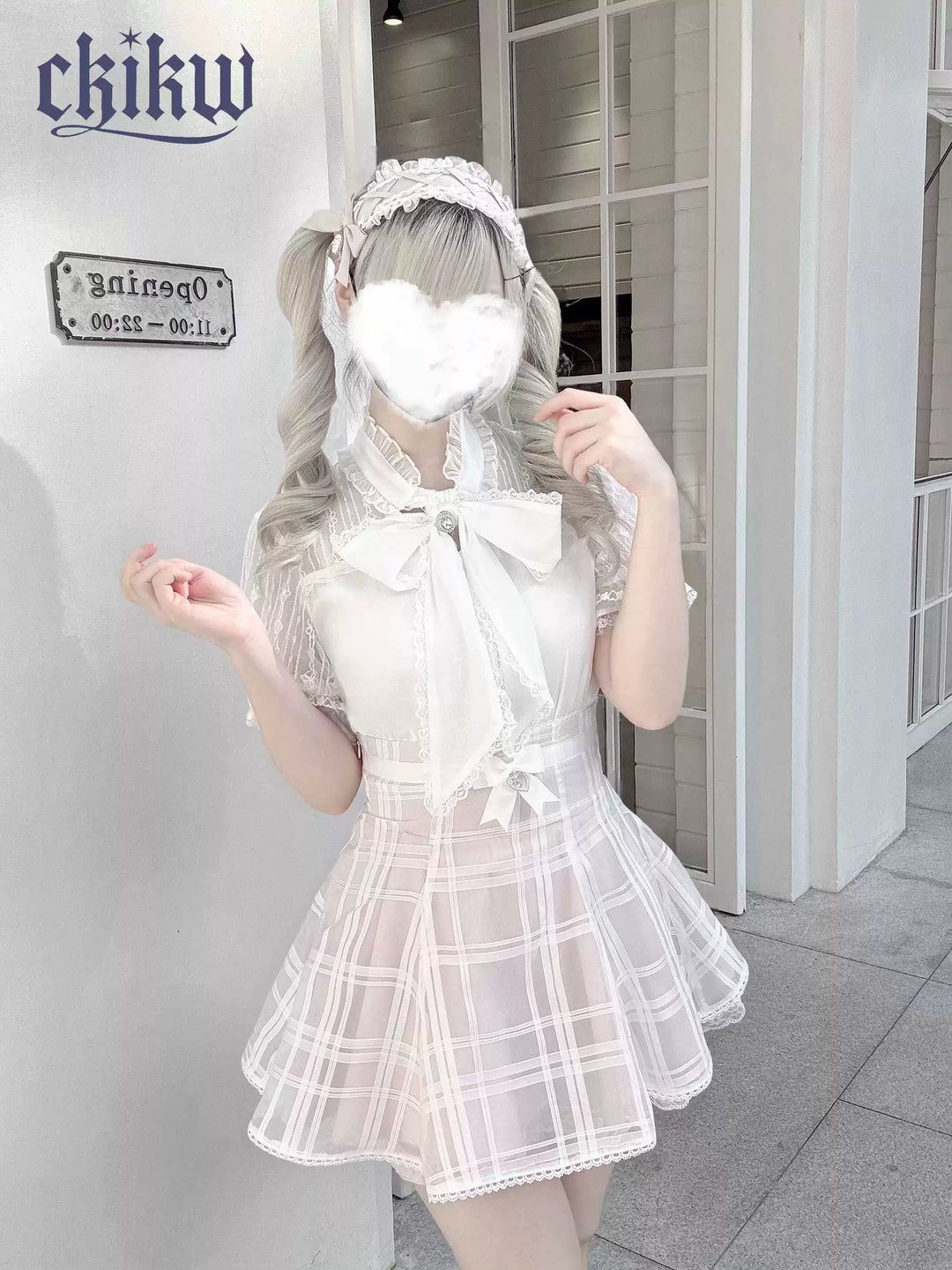 Lightweight Seiso Kei Blouse, Sheer Shoulders 43723:783777