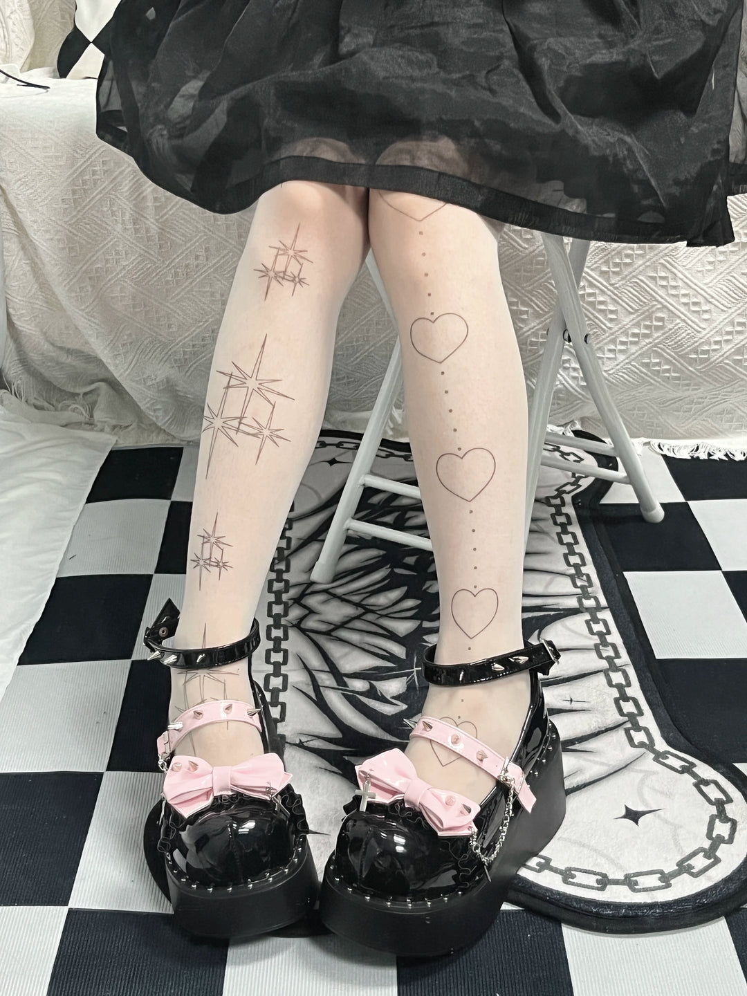 Y2K Shoes Punk Gyaru Fashion Platform Shoes Round-toe 38260:593496