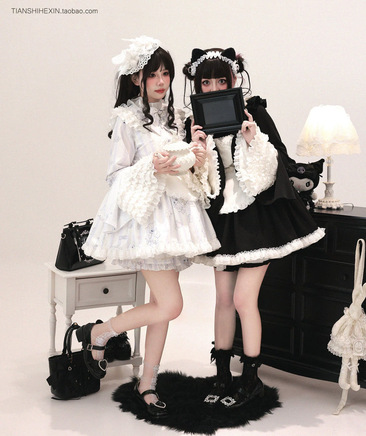 Maid-Inspired Dress Outfit, Detachable Apron 44427:807824