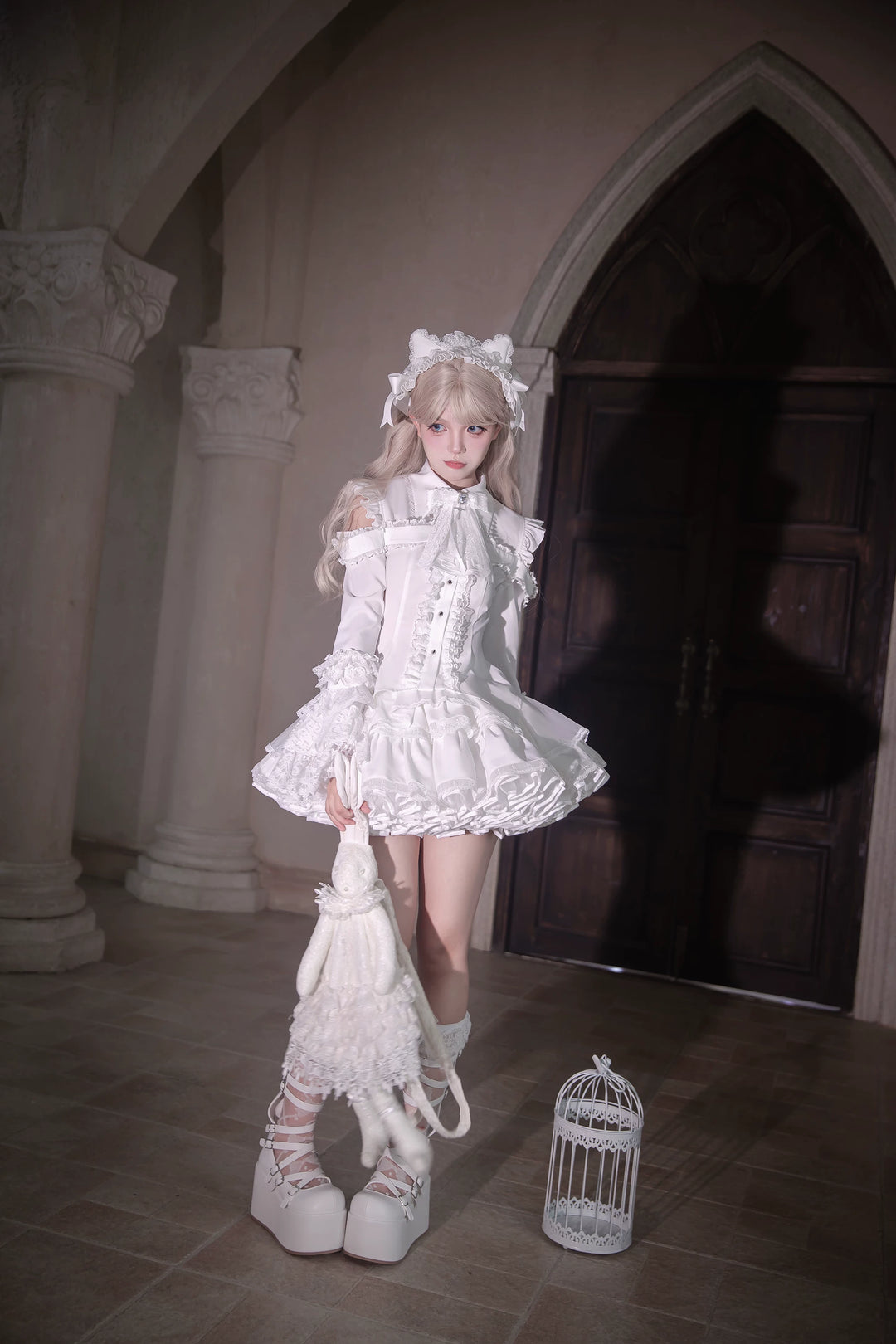 Subculture Hime Sleeve Blouse, Lace Skirt Set 45625:858358
