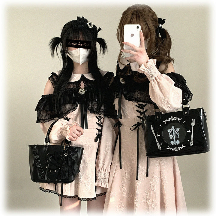 Elegant Long Open-Shoulder Dress, Subtle Floral Pattern 44473:809675