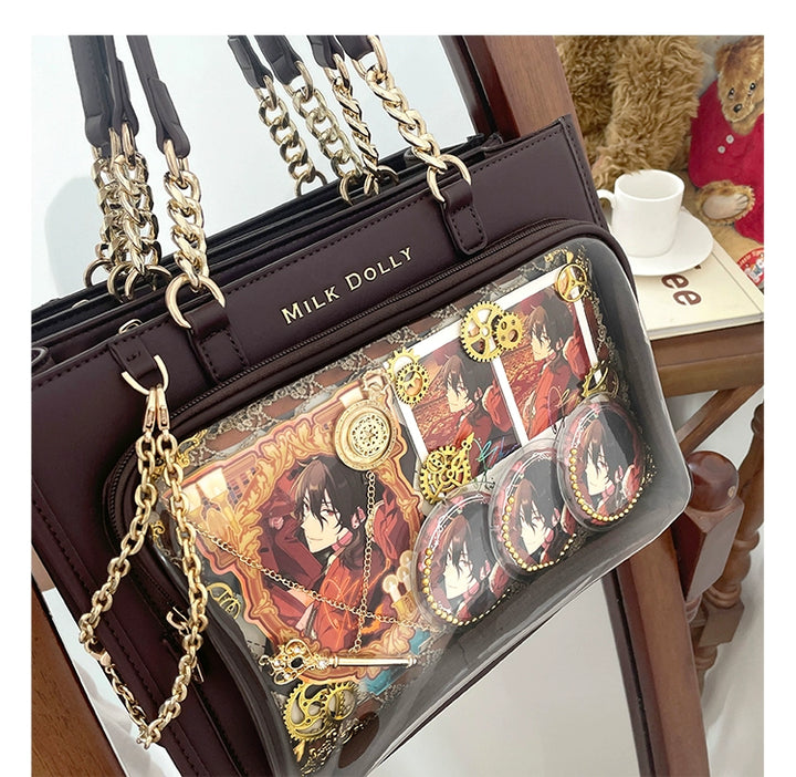Large Capacity Ita Bag, Checkered Background 43233:779432