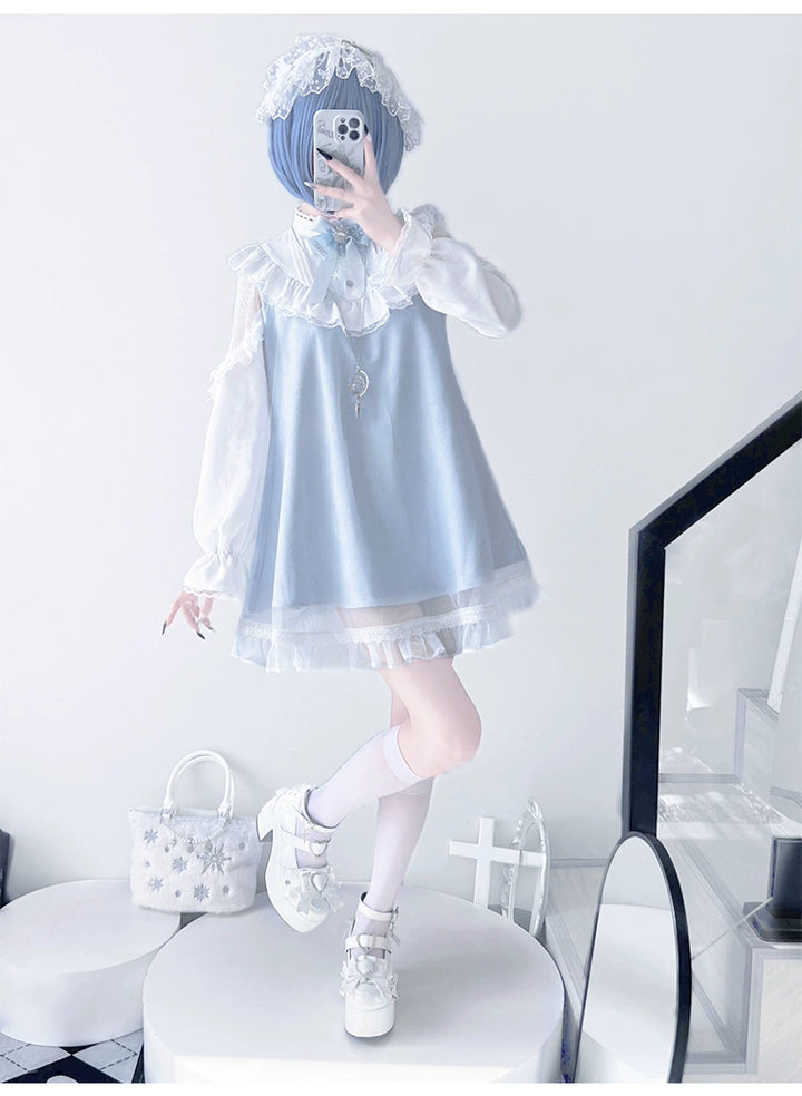 A-line Tenshi Kaiwai Dress, Lace Shoulder 43690:783177