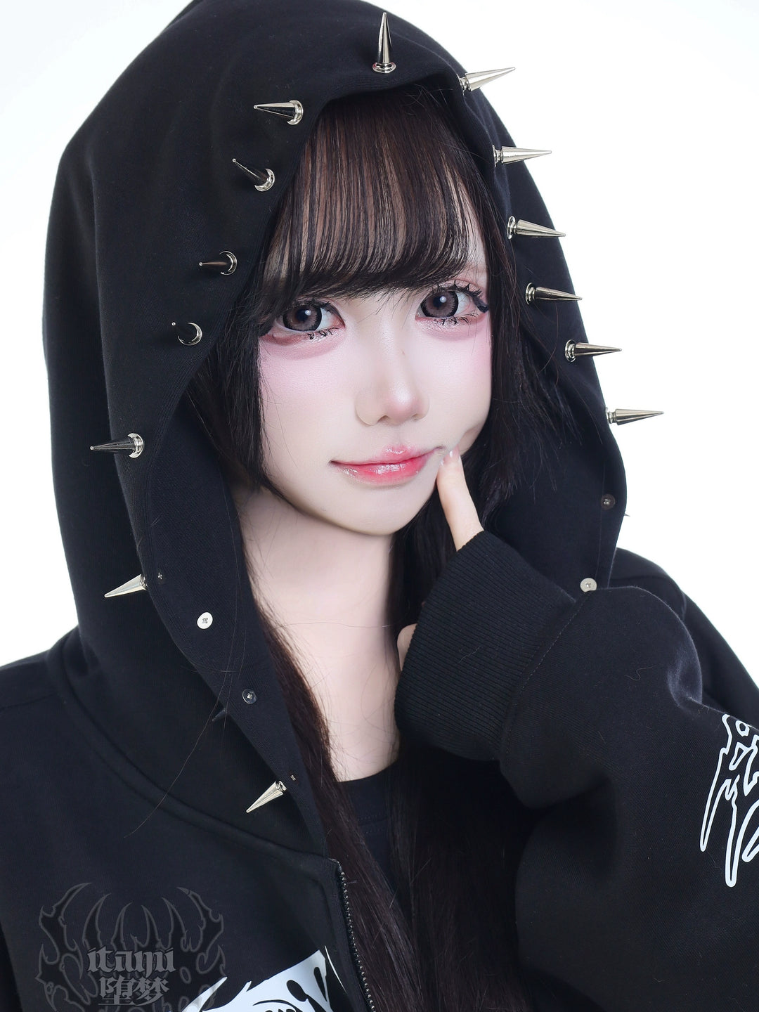 Punk Hooded Jacket, Studs Accents 44292:802417