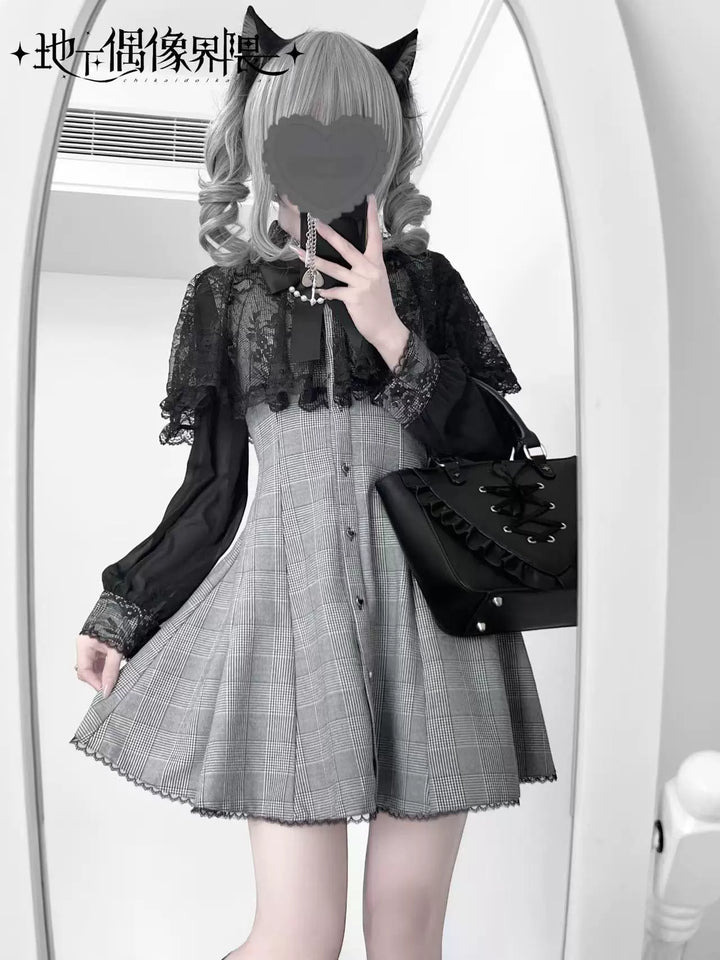 Lace Cape-Inspired Ryousangata Dress 43863:787919