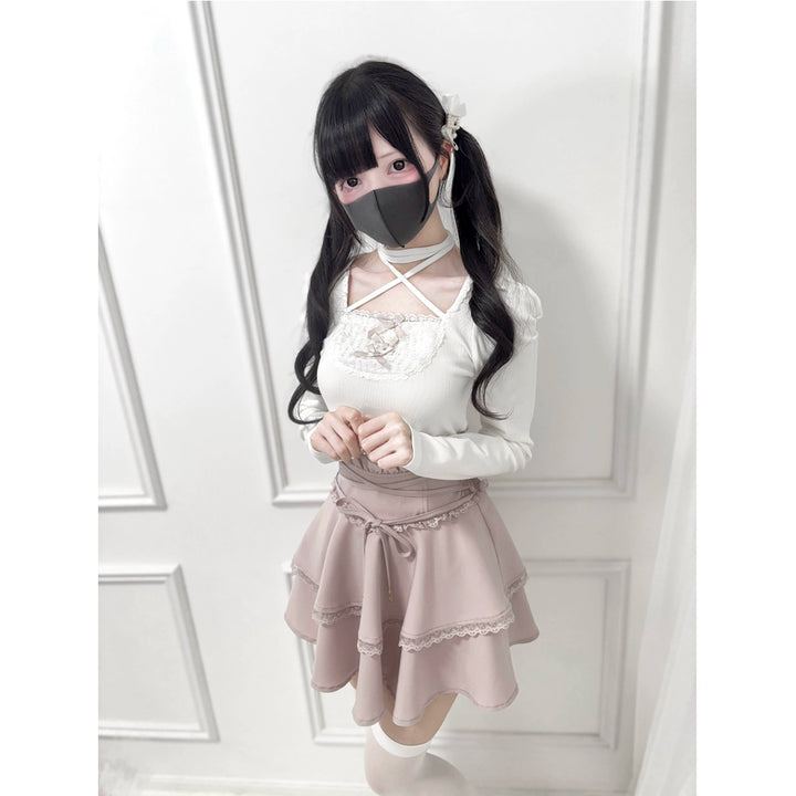 Ryousangata Knit Top, Halter Neck Tie 43828:786811