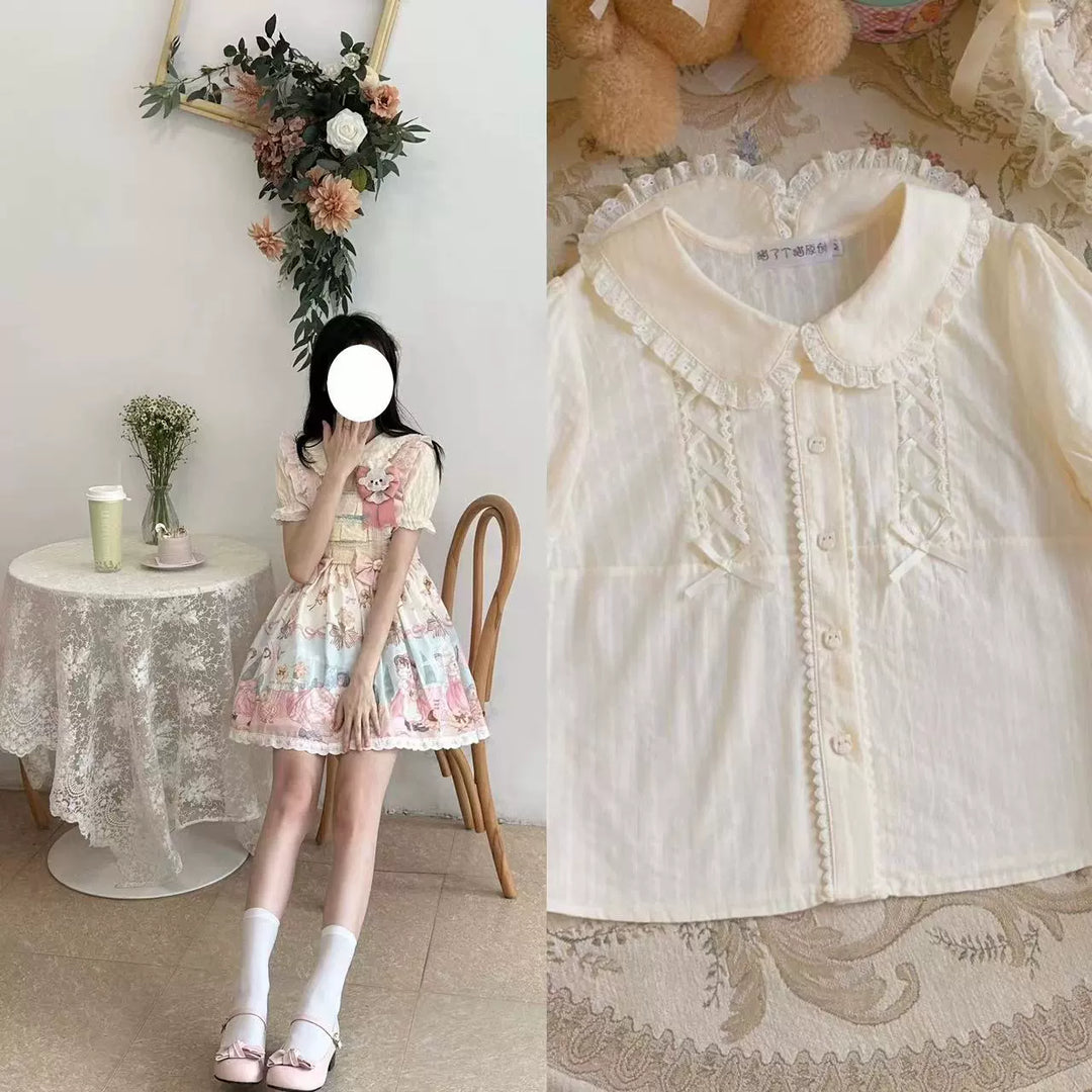 Lolita Creamy Color Dress Cute Princess JSK Dress (L M S XL) 31740:632094