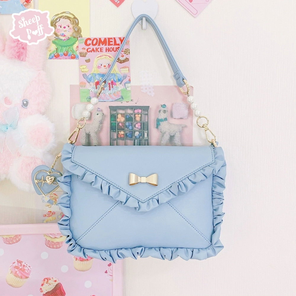 Jirai Kei Lolita Bag Sweet Girly Bow Multicolored Solid Bag 22032:362504 22032:362504