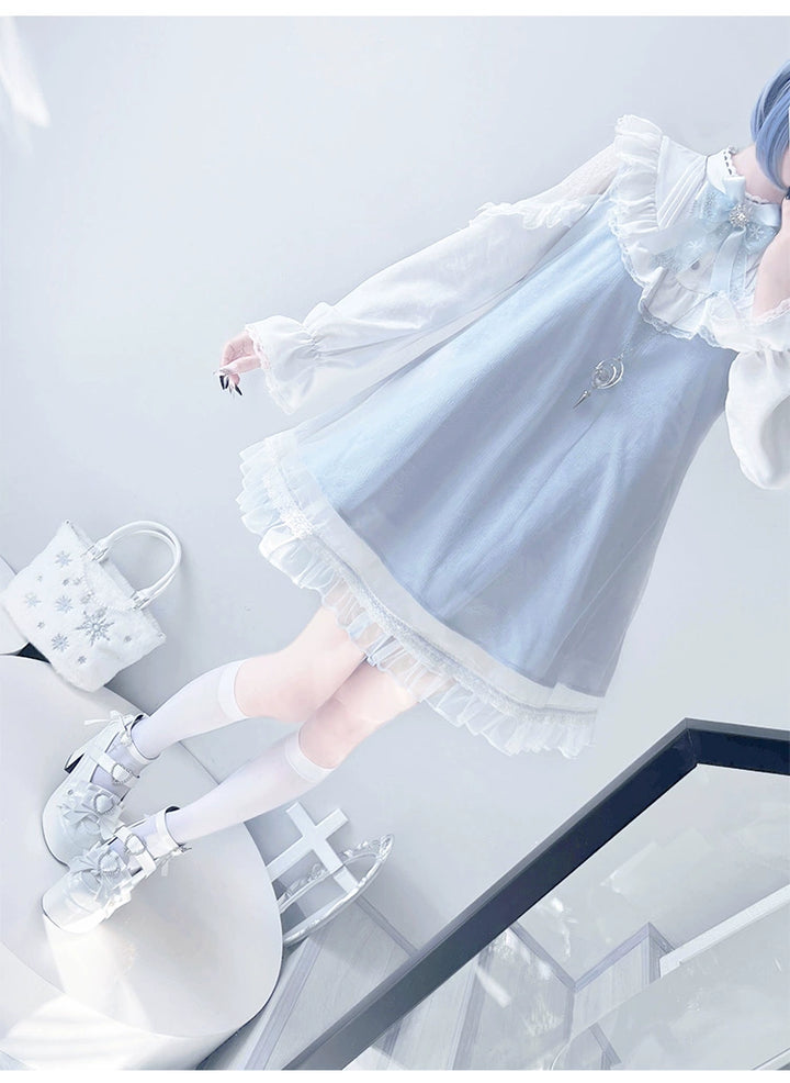 A-line Tenshi Kaiwai Dress, Lace Shoulder 43690:783180