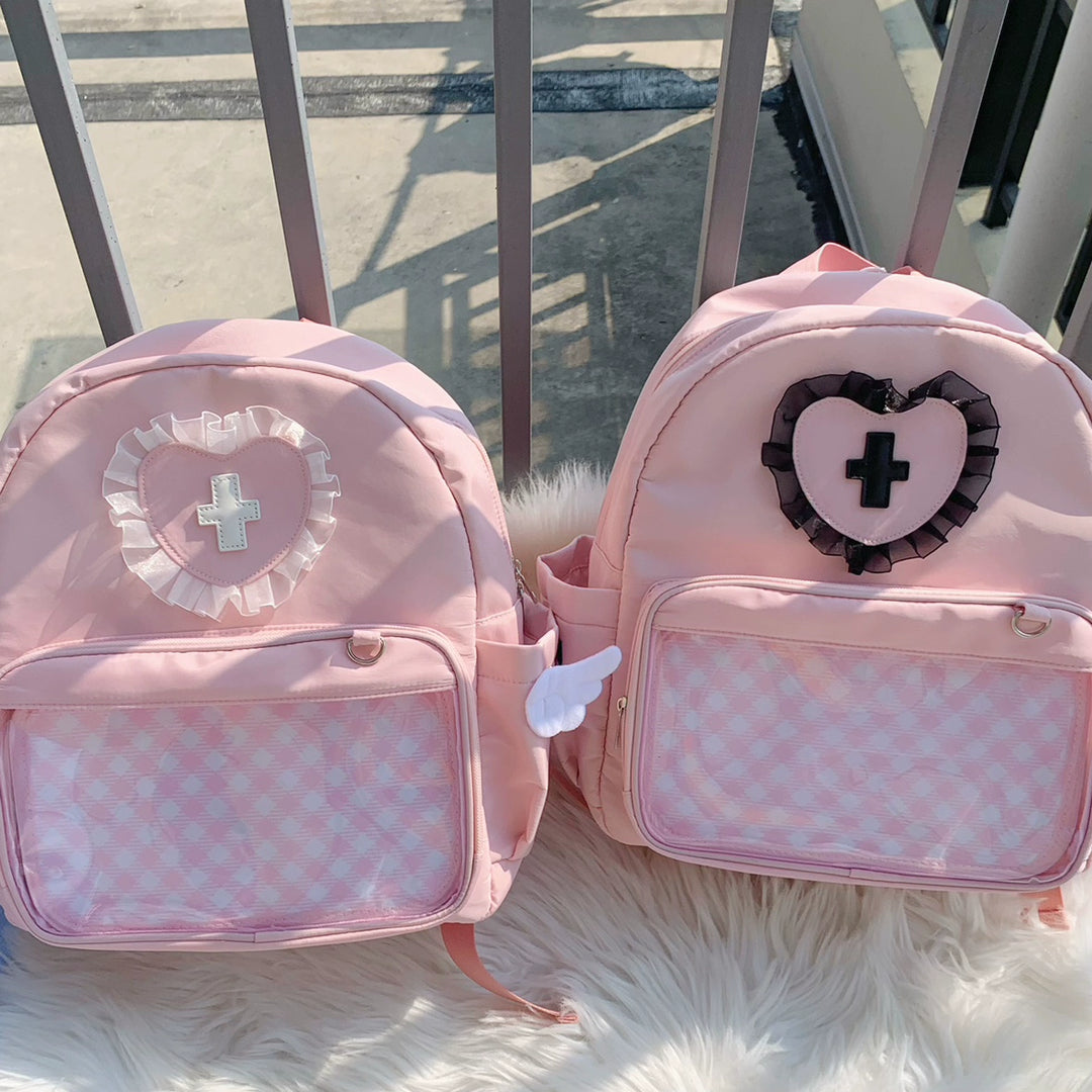 Ryousangata Itabag Backpack Dual-Shoulder Pink School Bag 38284:588678