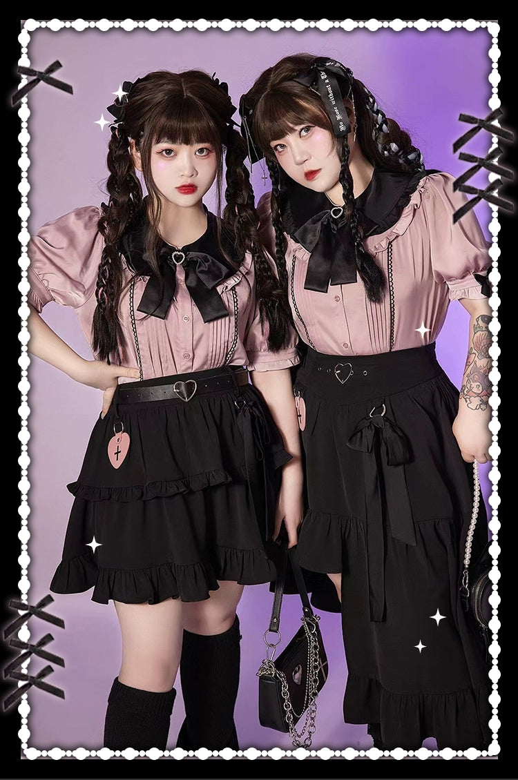 Plus Size Jirai Kei Black Skirts Vests 22052:349500
