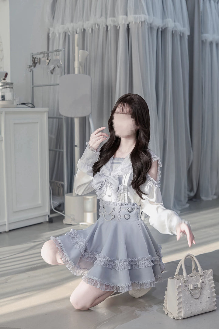 Ryousangata Sailor Collar Blouse, Elastic Waist Skirt 45746:860814
