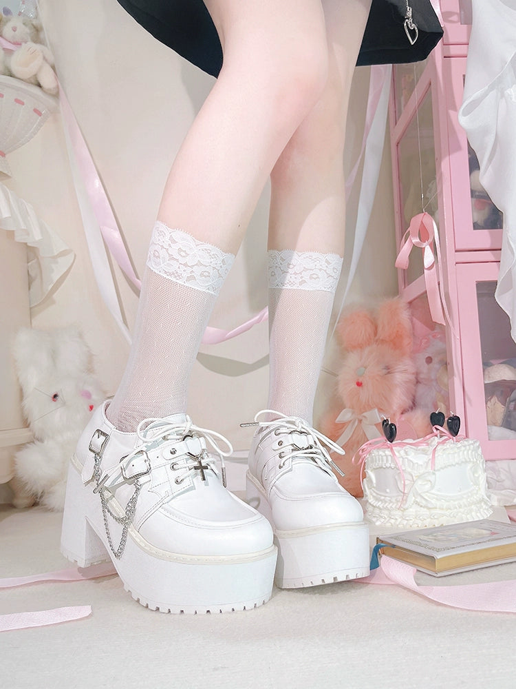 Jirai Kei Platform Shoes Pointed Toe High Heels Honey Wardrobe