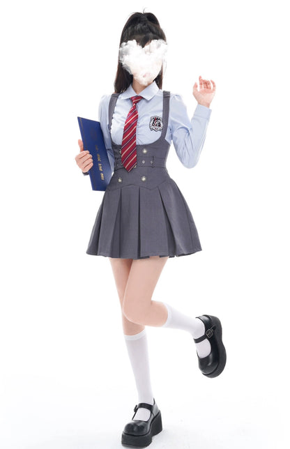 American Uniform Set College Style Skirt Preppy Blouse 36408:568034