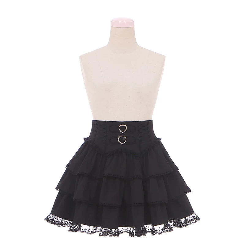 Jirai Kei Off Shoulder Blouse, Tiered Skirt (L M S) 45584:856512